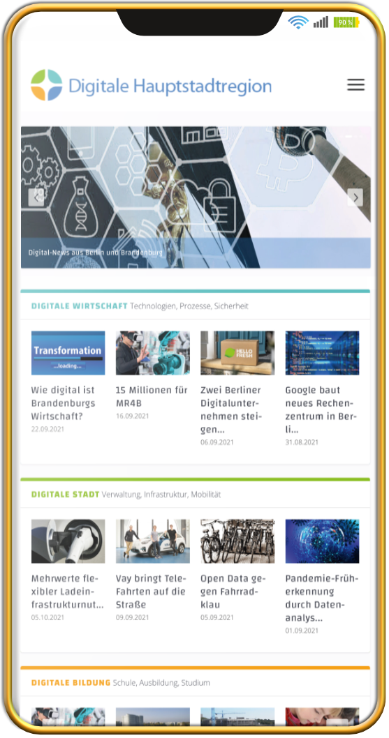 Digitale Hauptstadtregion Webseite für Digitale Hauptstadtregion